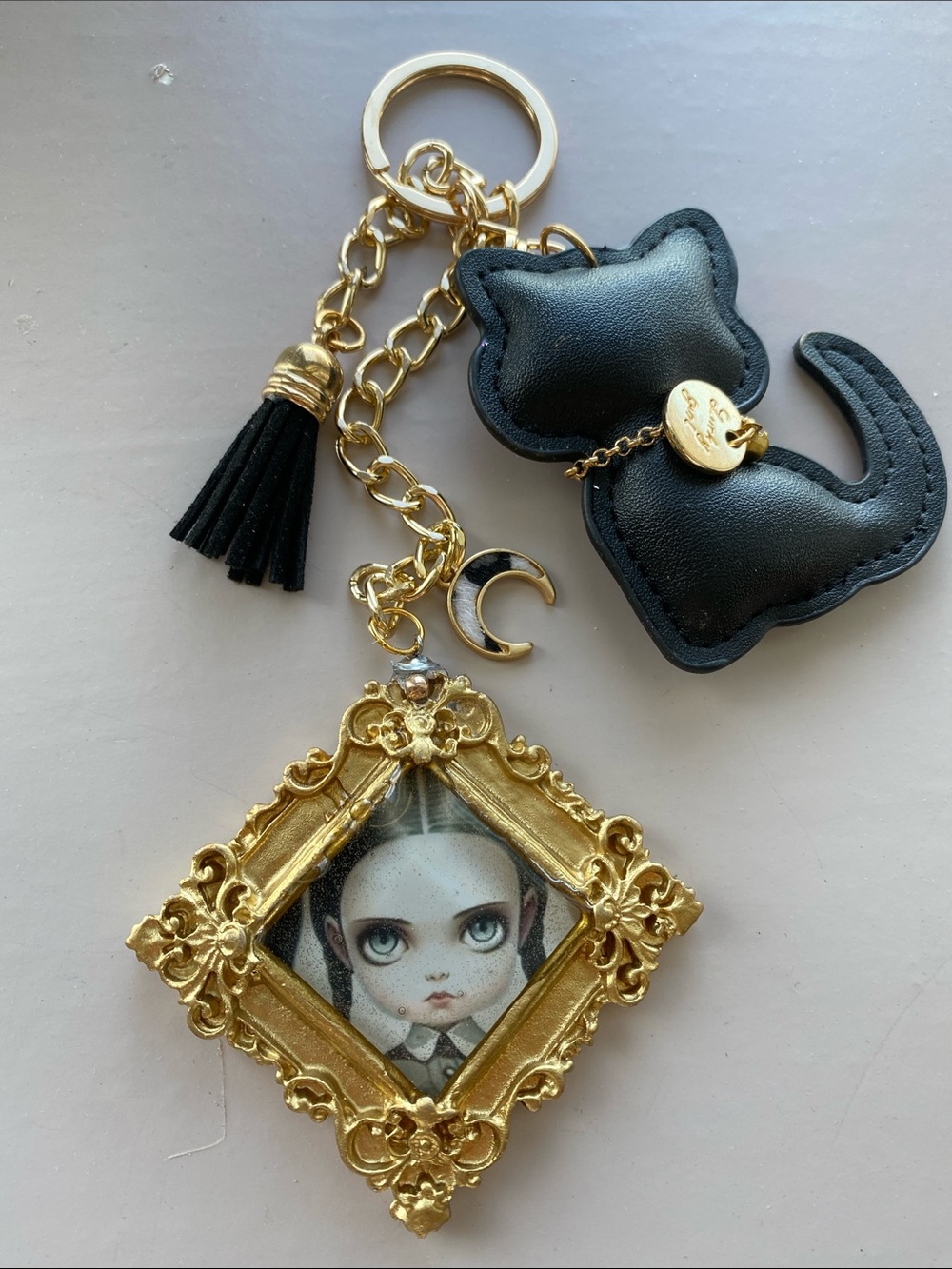Wednesday Addams Whimsigoth Purse Charm Key Ring Y2K Goth Bag Charm Gen Z Aesthe